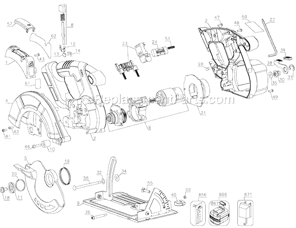 Page A Diagram and Parts List for FS2407CSL Type 1 Black and Decker Circular Saw